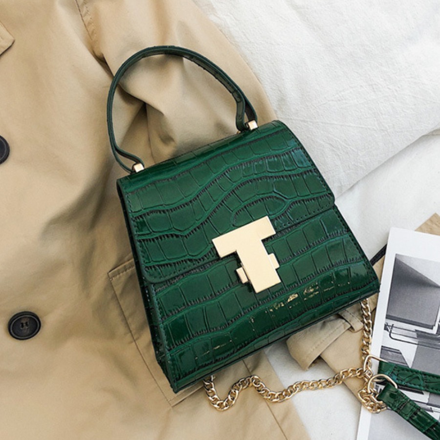 

LW Casual Chain Strap Green Crossbody Bag