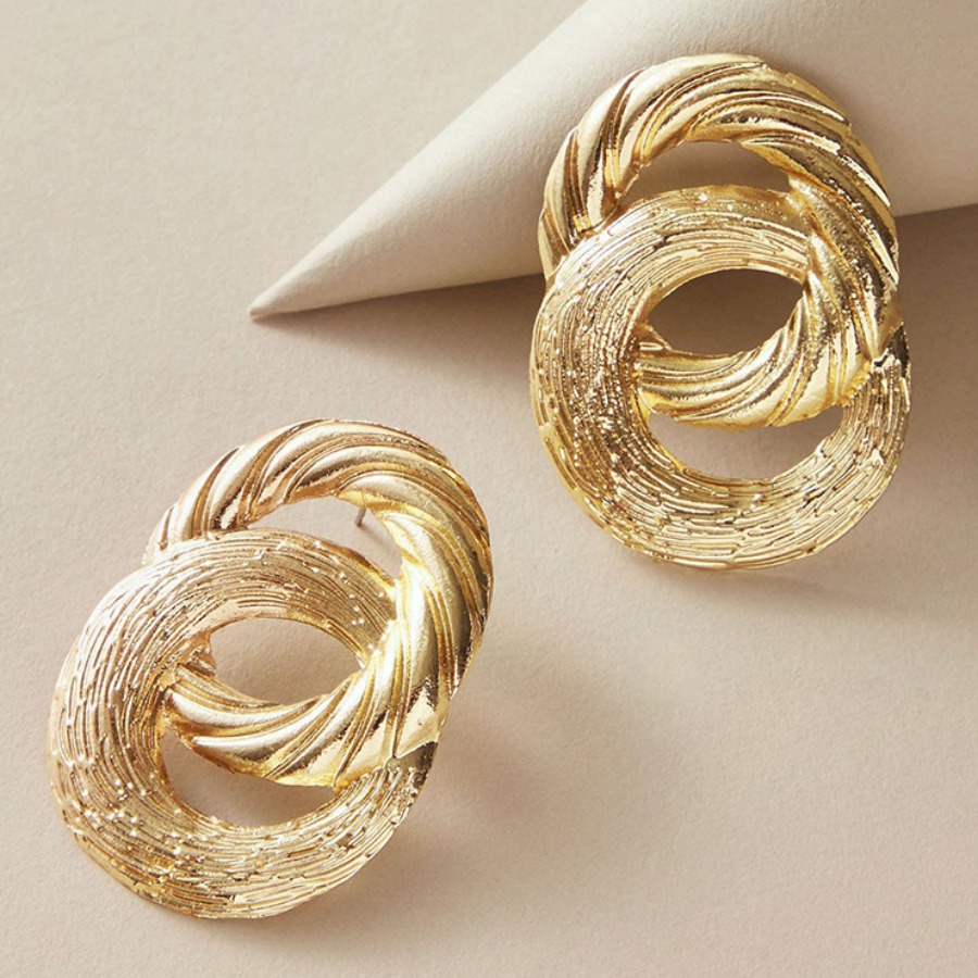 

Lovely Casual O-shaped Gold Earring