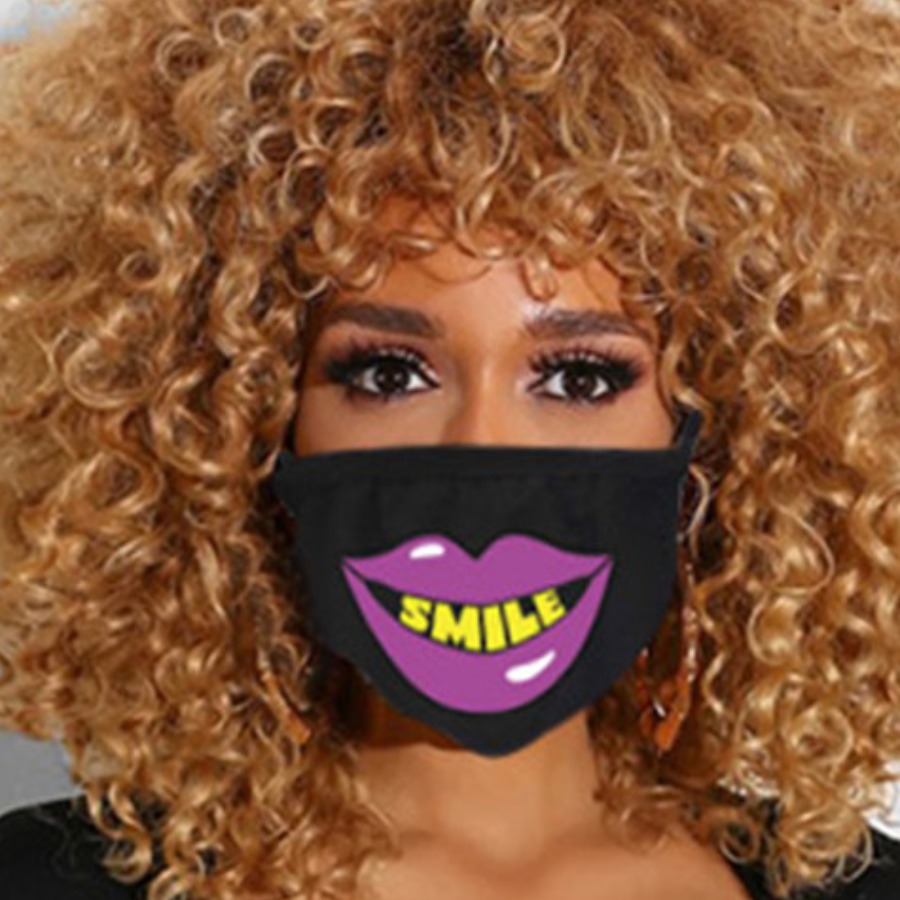 

Lovely Lip Print Purple Face Mask