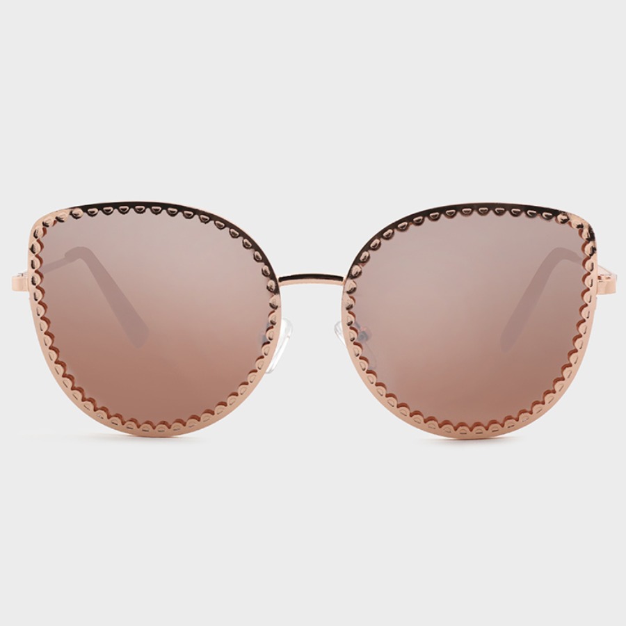 

Lovely Casual Metal Accessories Decoration Pink Sunglasses