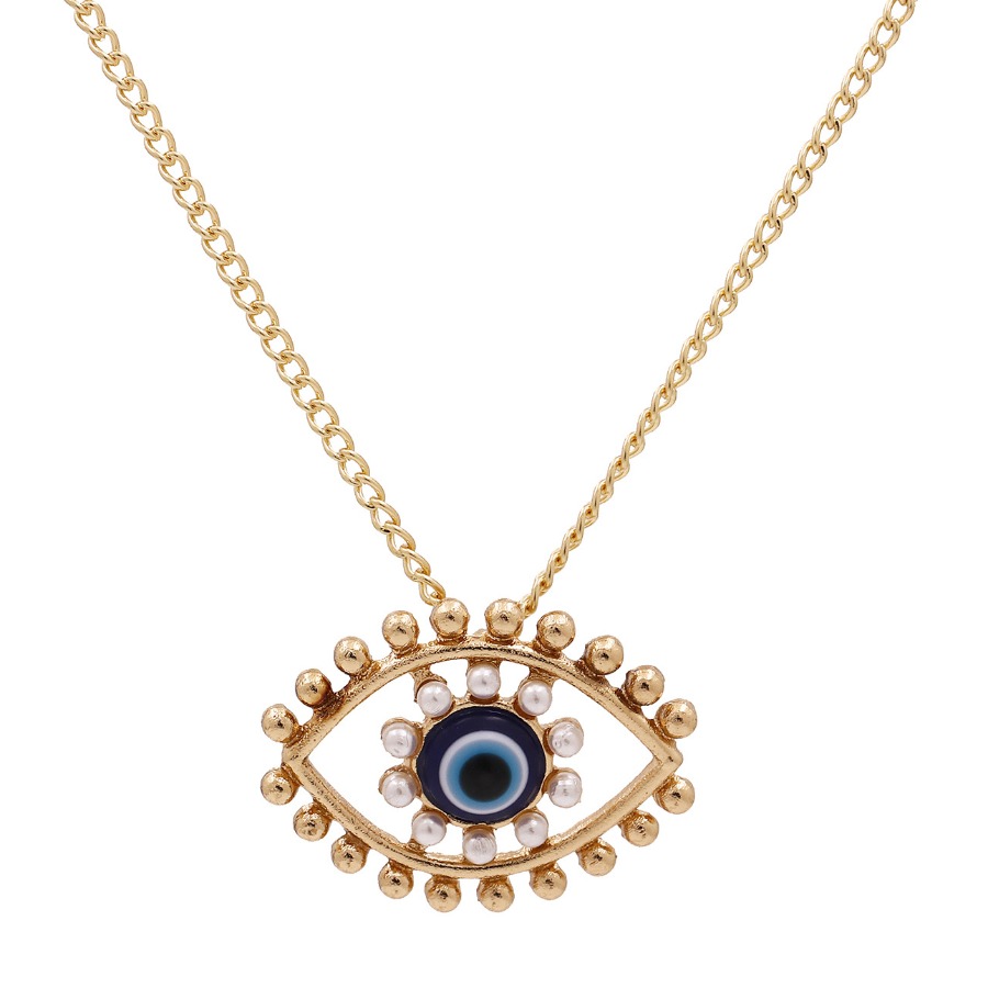 

Lovely Casual Eye-shaped Gold Necklace