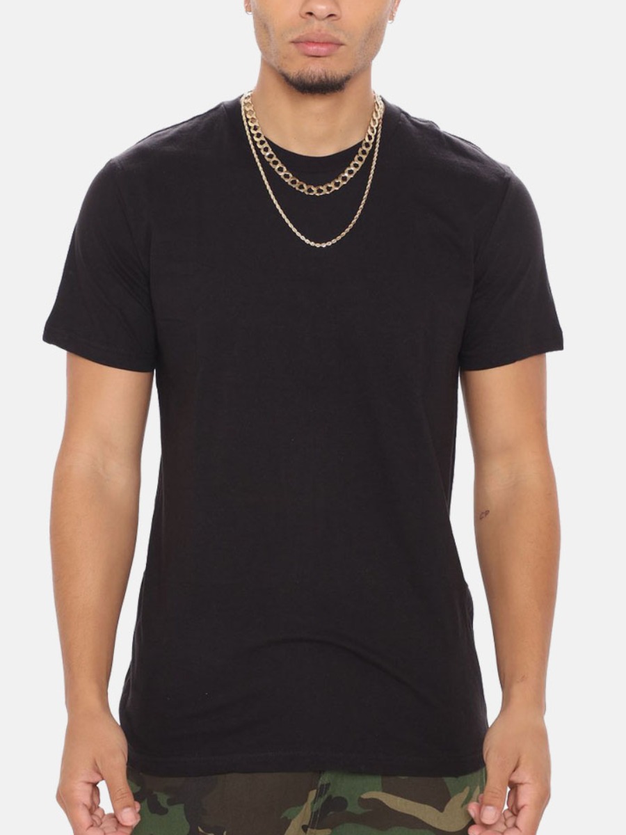 

Lovely Men Casual O Neck Regular Black T-shirt