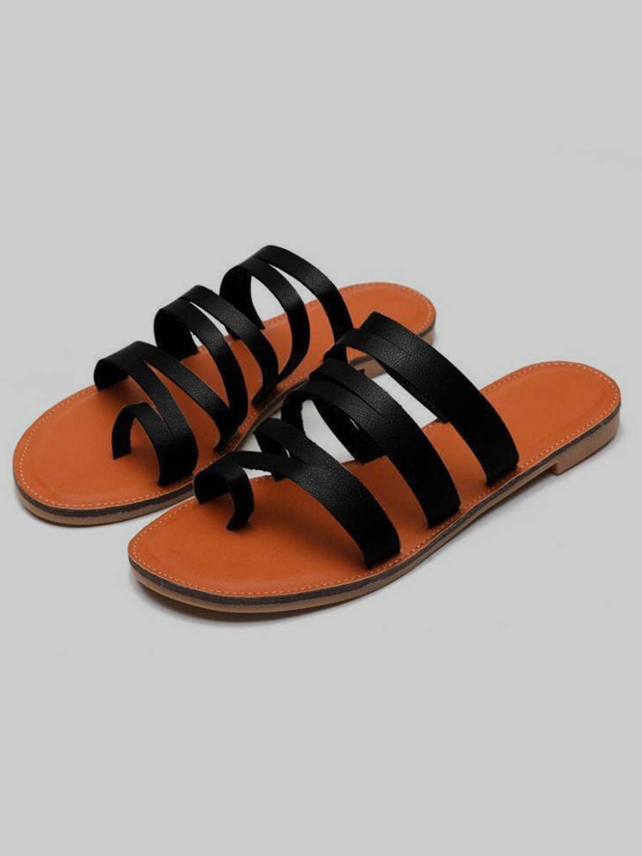 

Lovely Casual Bandage Design Black Sandals