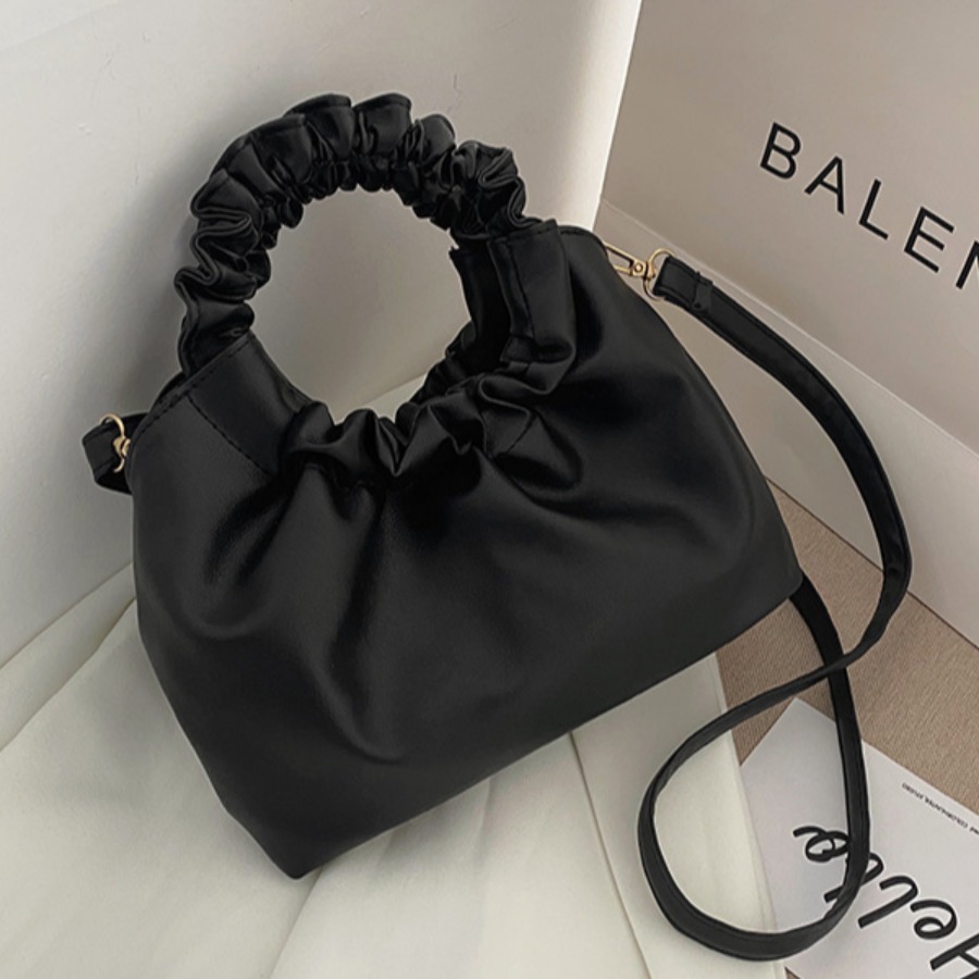

Lovely Casual Fold Design Black Crossbody Bag