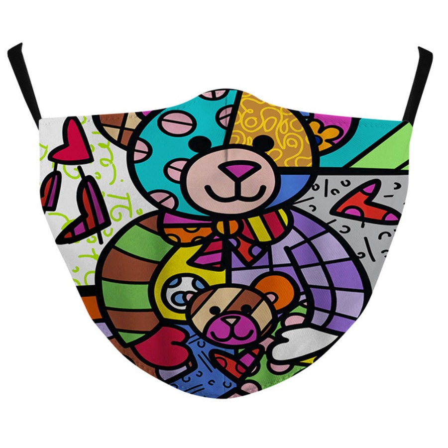 

Lovely Casual Cartoon Print Multicolor Face Mask, Multi