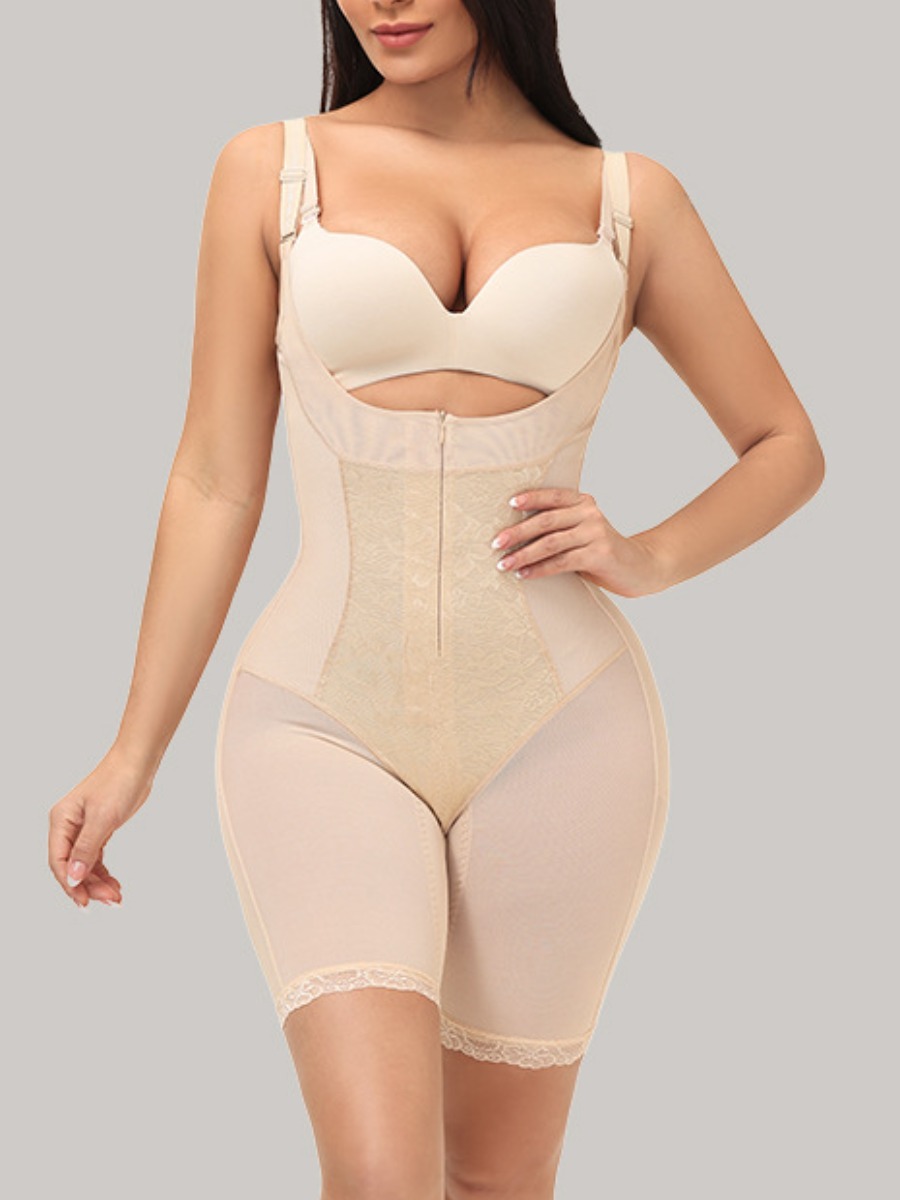 

Lovely Sexy See-through Hollow-out Skin Color Corset