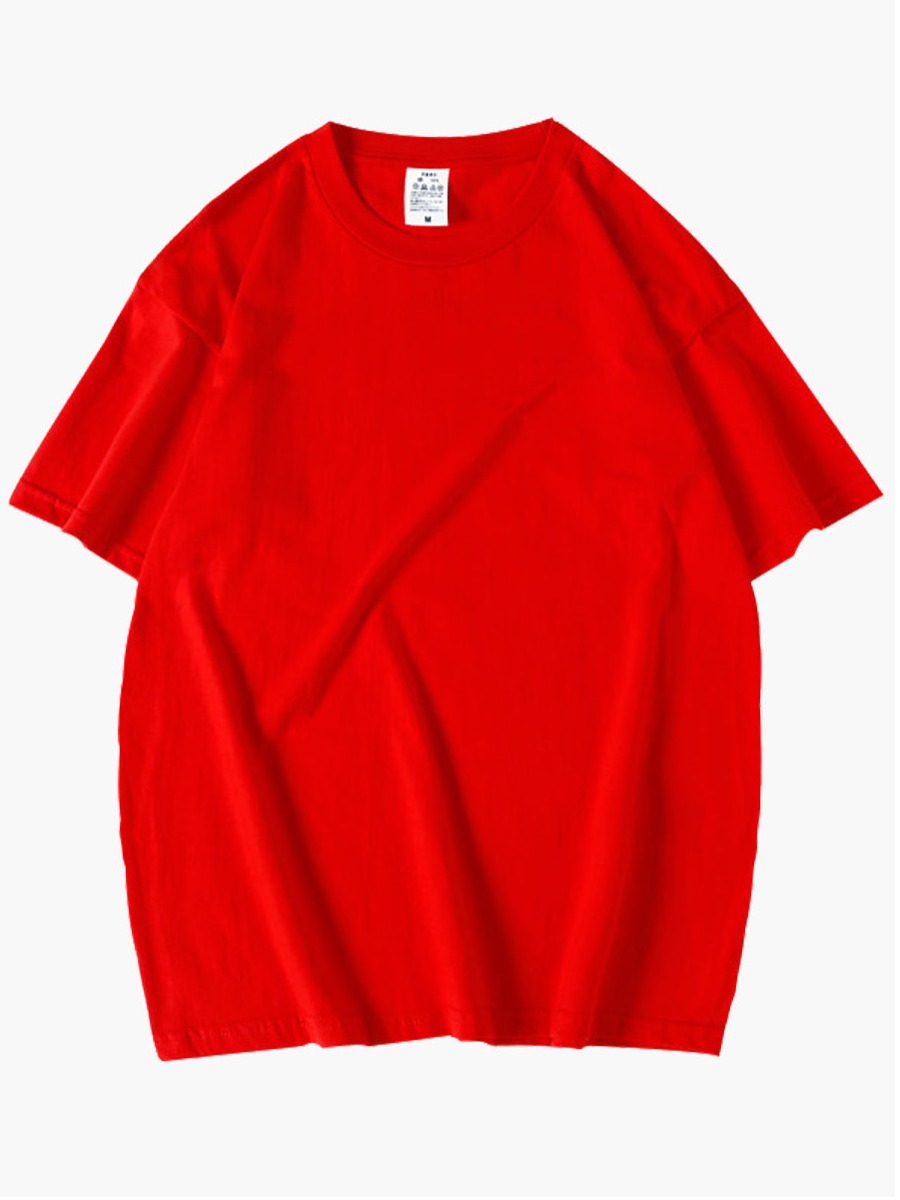 

Lovely Men Casual O Neck Dropped Shoulder Red T-shirt