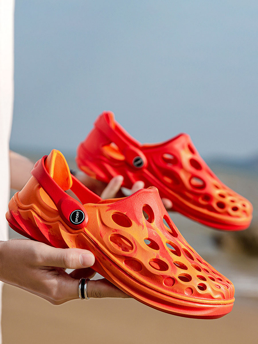 

LW Men Casual Hollow-out Red Slippers