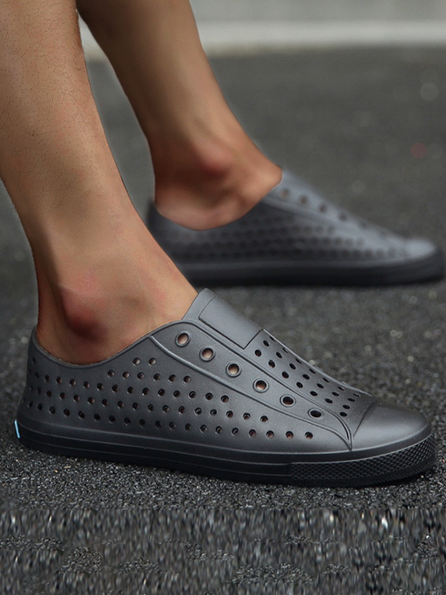 

Lovely Men Casual Hollow-out Black Flats