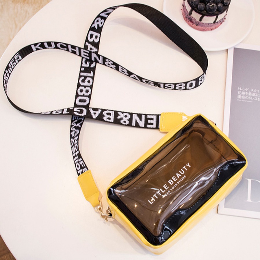 LovelyWholesale Street Letter Print See-through Black Crossbody Bags All Seasons Casual Letter Spring Summer 2024