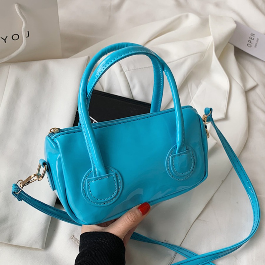 

LW Street Metal Accessories Decoration Blue Crossbody Bags