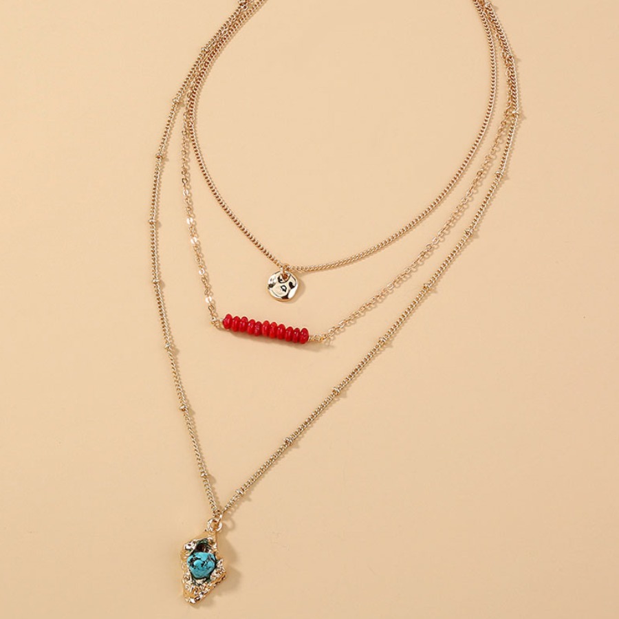 

Lovely Casual Crystal Decoration Gold Multilayer Necklace