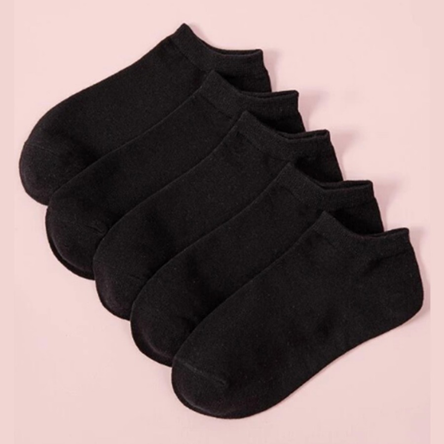 

Lovely Casual Basic Black Socks(5-pair Set