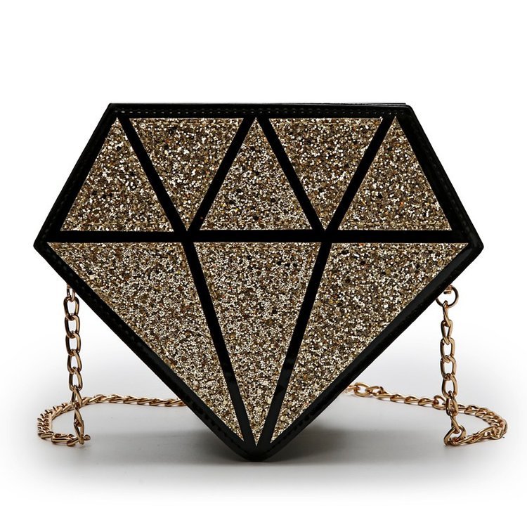 

LW Casual Geometric Pattern Chain Strap Gold Crossbody Bags