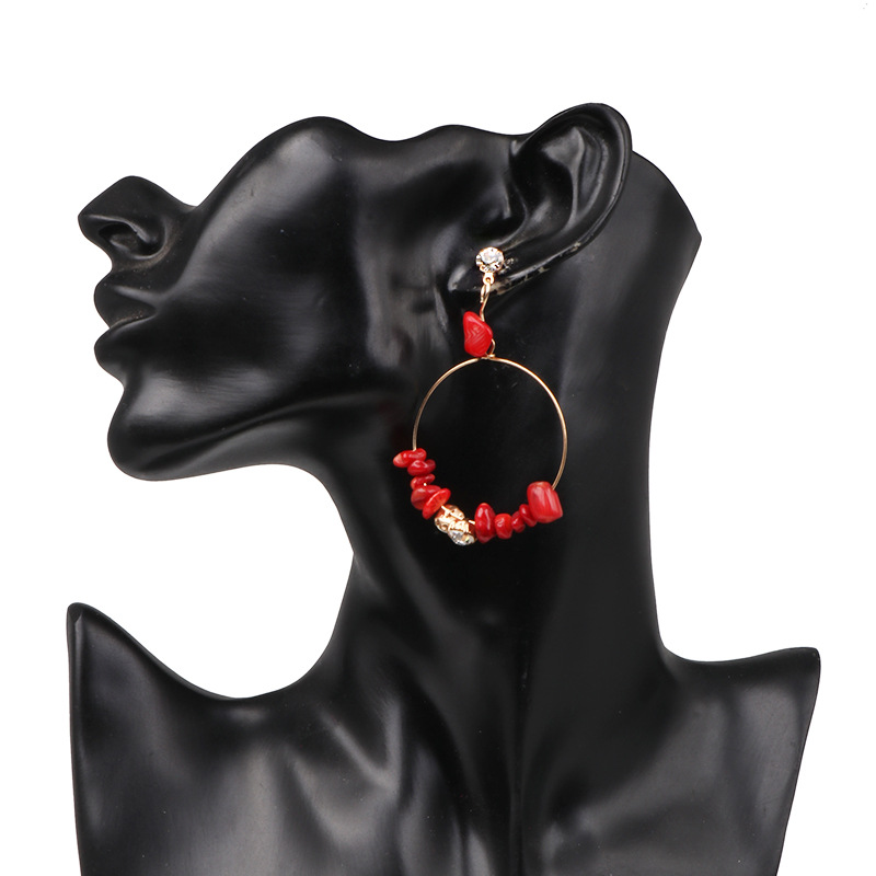 

Lovely Casual O-shaped Red Earring