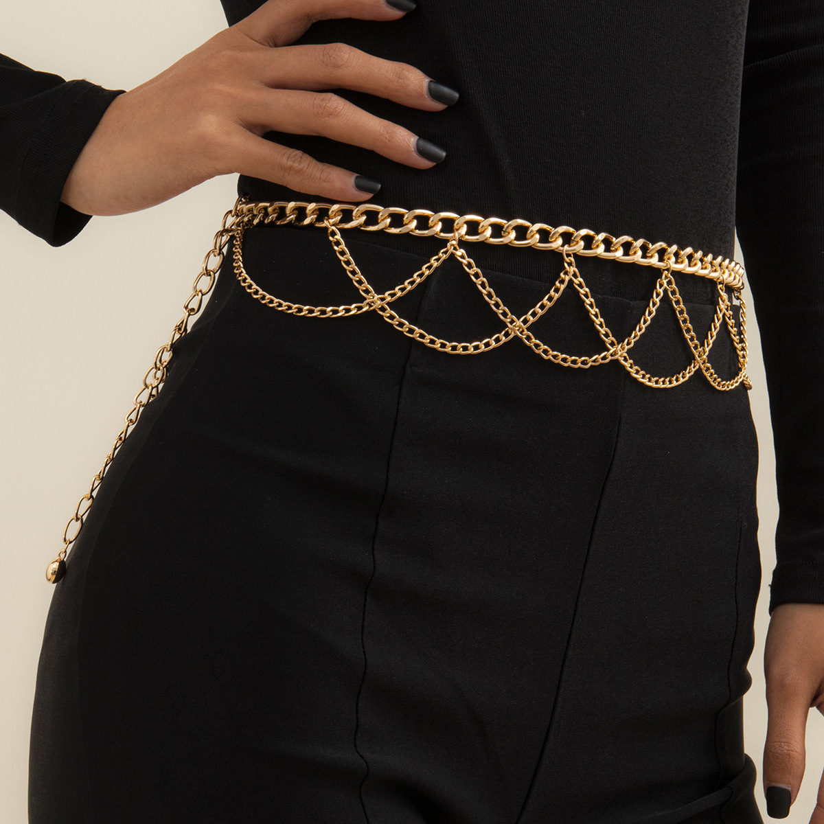 

LW Casual Tassel Design Gold Waist Chain