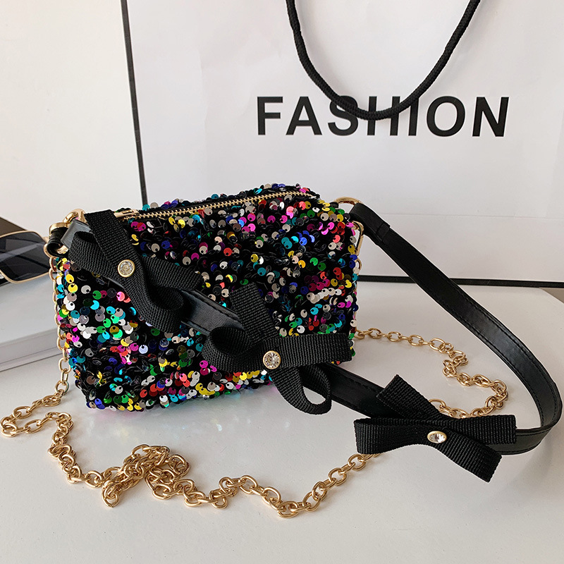 

Lovely Sweet Sequined Multicolor Crossbody Bag, Multi