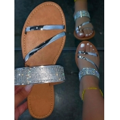 LW Street Sequined Silver Sandals