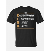 LW Men King Letter Print T-shirt