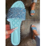 LW Street Sequined Baby Blue Slides