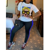 Lovely Street Graffiti Print Patchwork White Two P