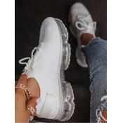 LW Sporty Round-toe White Sneakers
