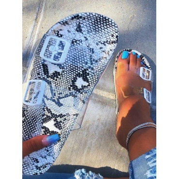 

LW Casual Cobra Print See-through Sandals