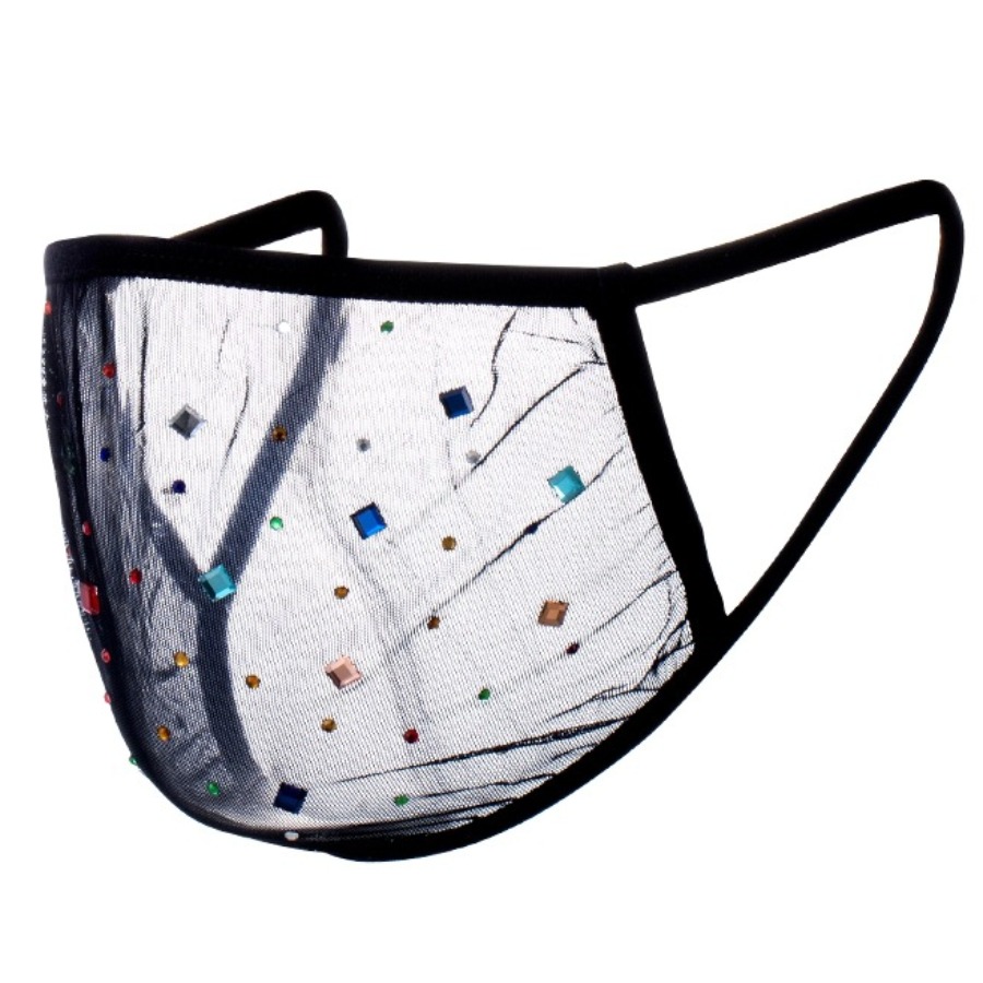 

Lovely Casual See-through Carbon Black Face Mask
