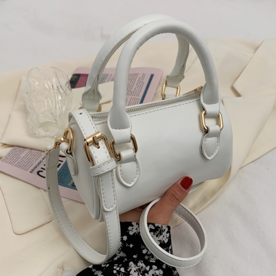 

LW Casual Metal Accessories Decoration White Crossbody Bag