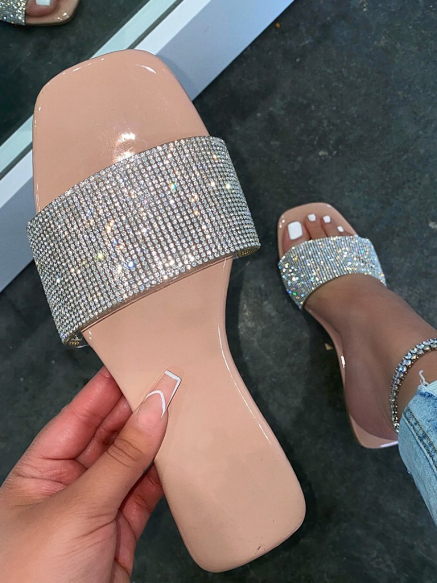 

LW Casual Sequined Apricot Slippers