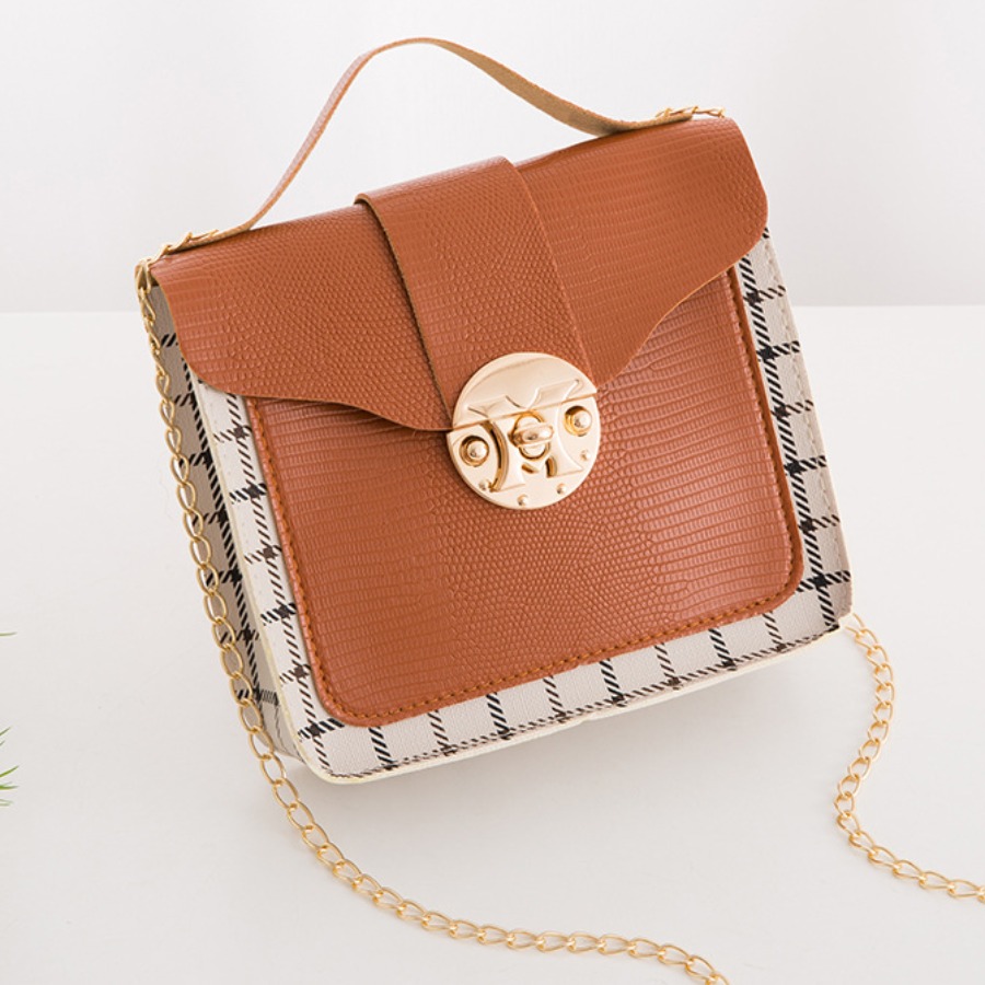 

Lovely Casual Plaid Print Brown Crossbody Bags