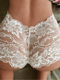 LW SXY See-through Floral Decoration White Panties