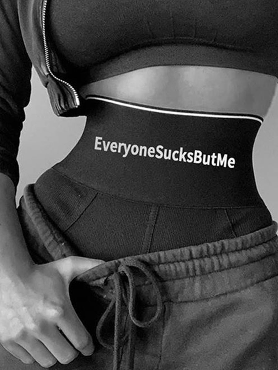 

Lovely Sexy Letter Print Black Panties