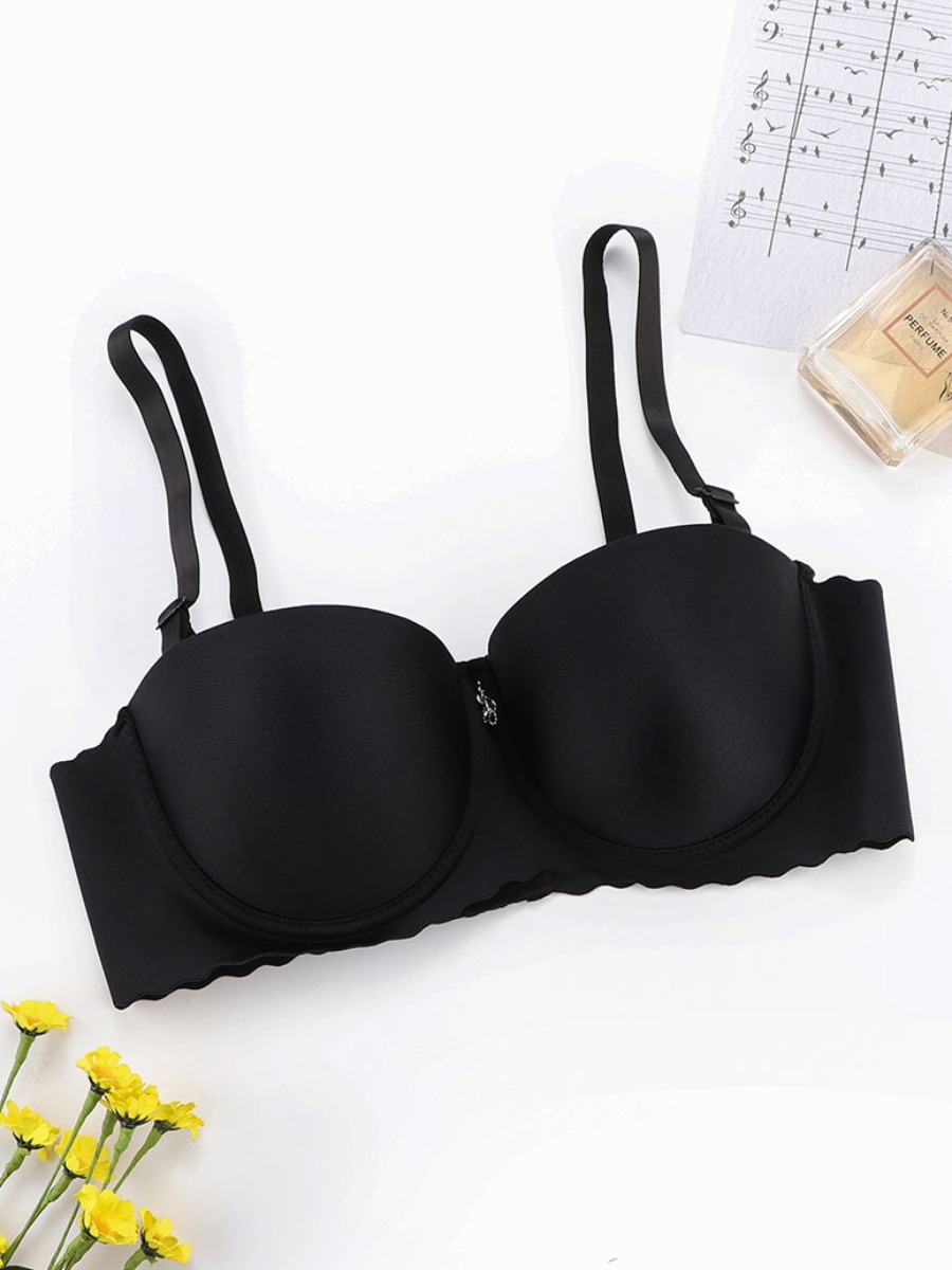 

LW SXY Casual Scalloped Black Bra