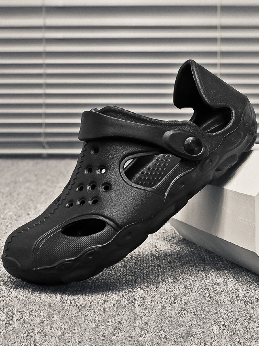 

Lovely Men Casual Hollow-out Black Flats