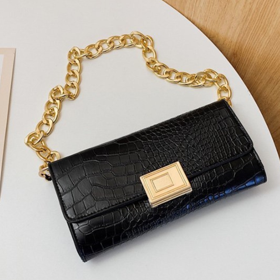 

LW Casual Chain Strap Black Shoulder Bag
