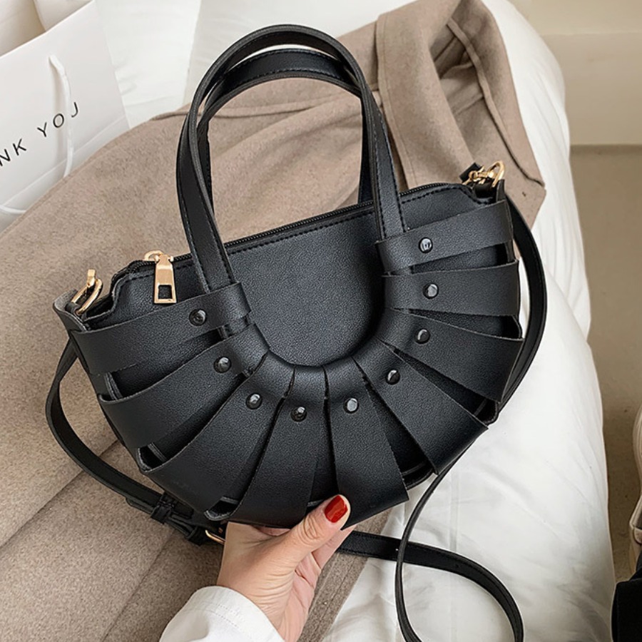

LW Street Hollow-out Black Crossbody Bag