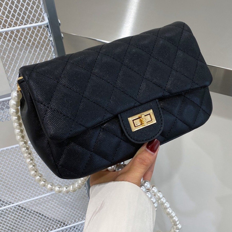 

Lovely Street Pearl Decoration Black Crossbody Bags