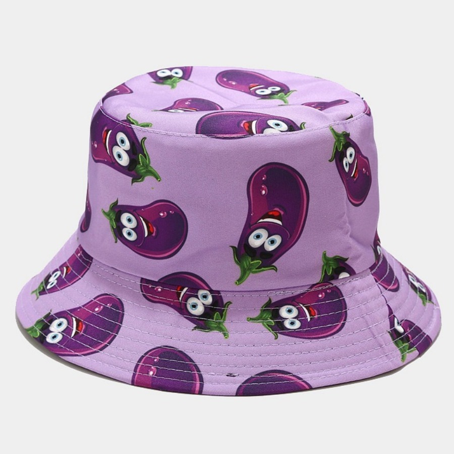 

Lovely Casual Fruit Print Purple Hat