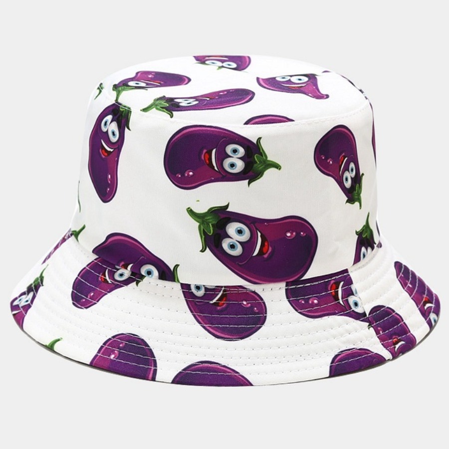 

Lovely Casual Fruit Print White Hat