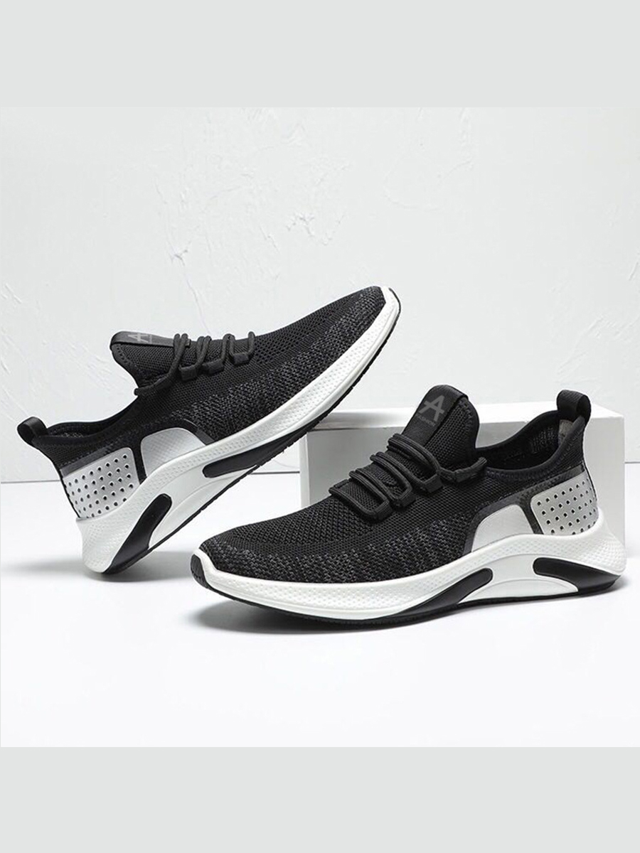 

Lovely Men Sporty Patchwork Black Sneakers