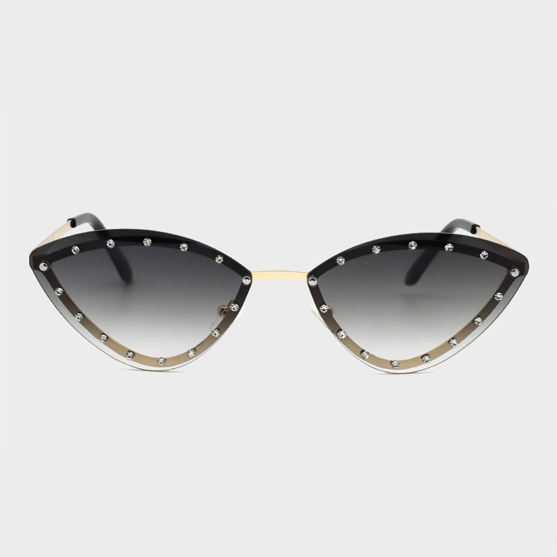 

LW Street Rivet Decoration Black Sunglasses