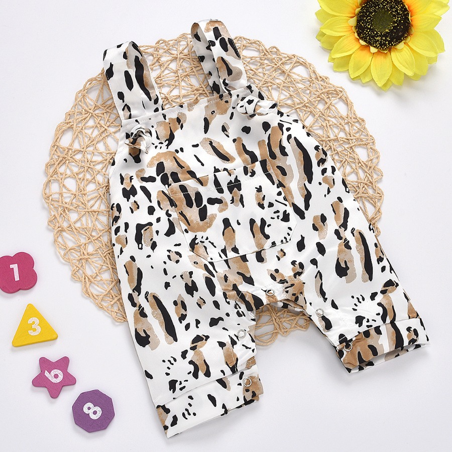 

Lovely Girl Street Leopard Print Pocket Design One-piece Jumpsuit
