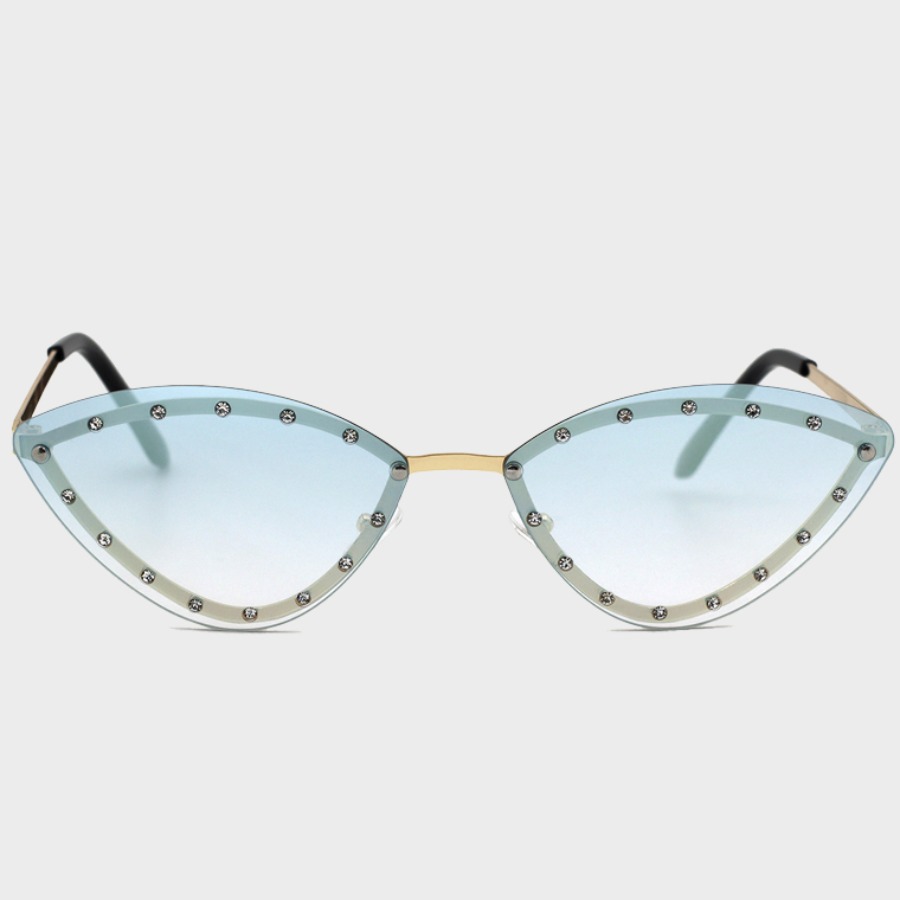 

LW Street Rivet Decoration Blue Sunglasses