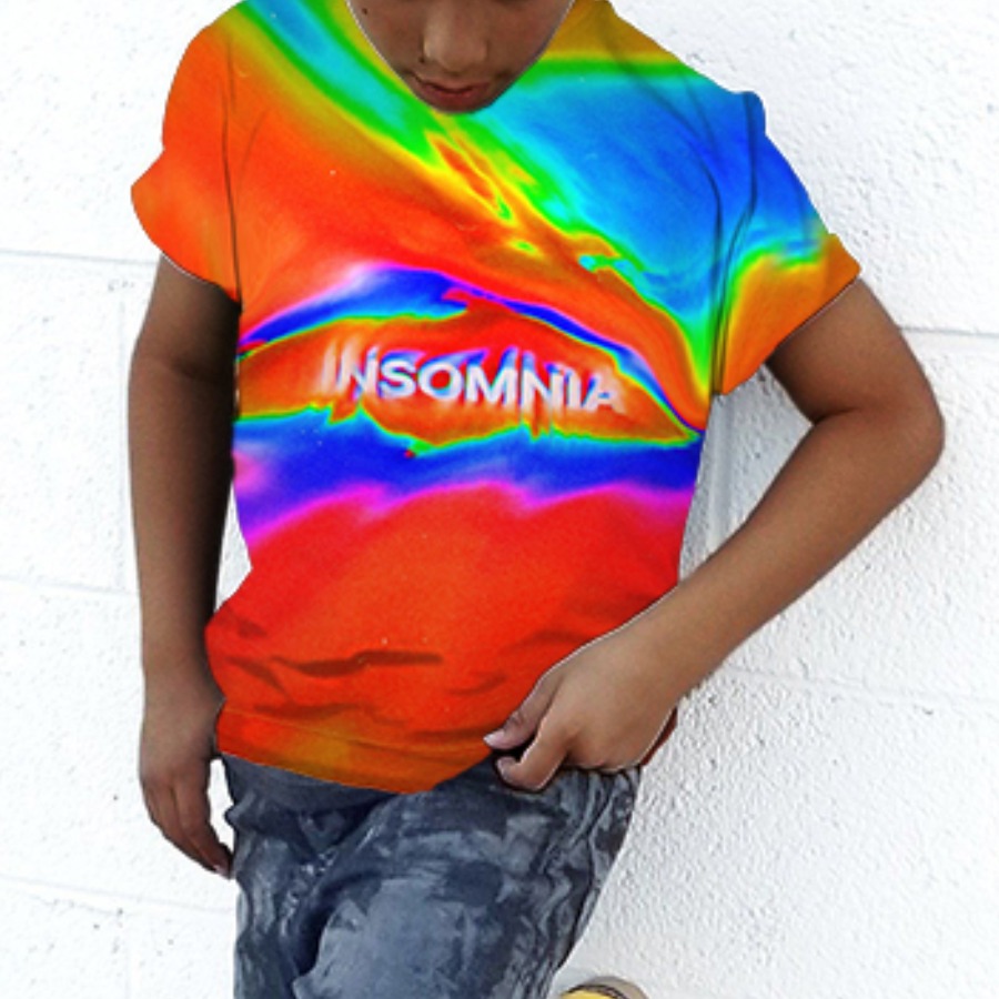 

Lovely Boy Street Tie-dye Letter Print Orange Red T-shirt