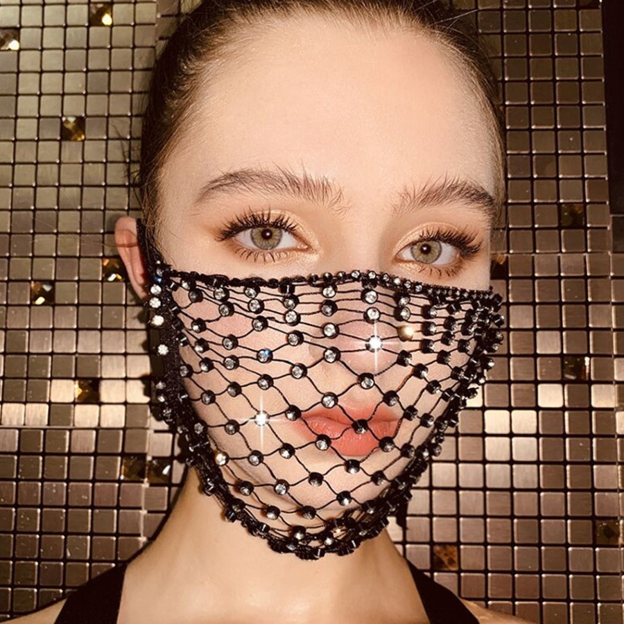 

Lovely Street Hollow-out Black Face Mask