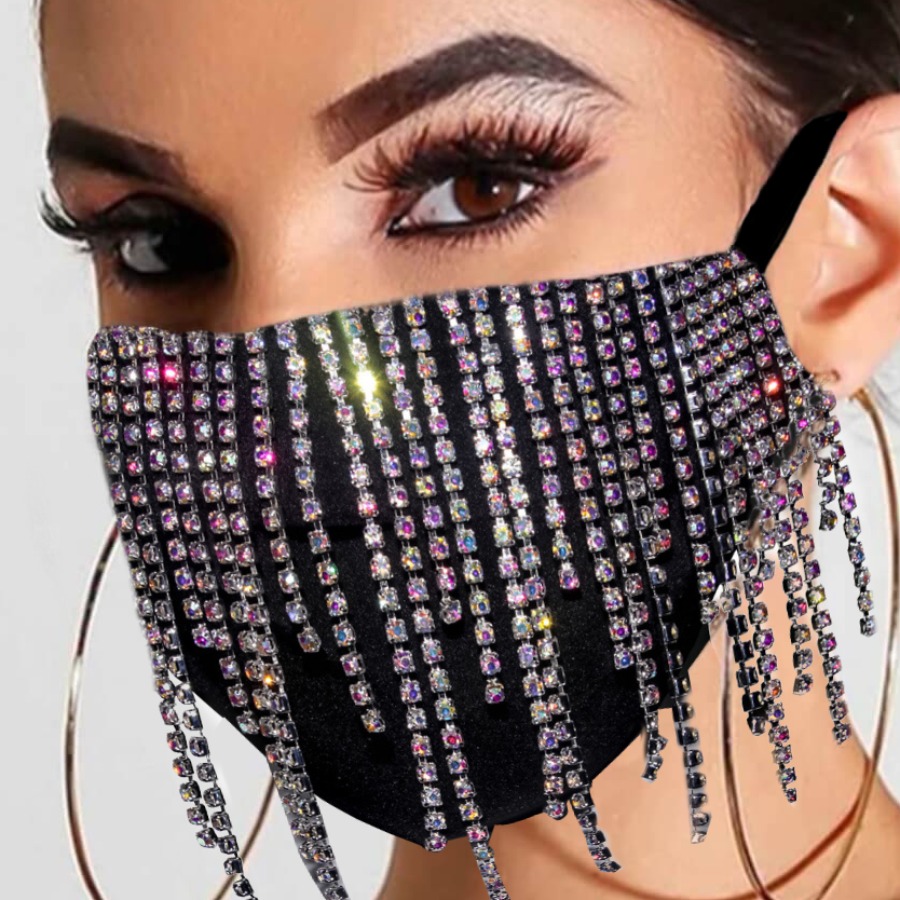 

LW Street Tassel Design Silver Face Mask