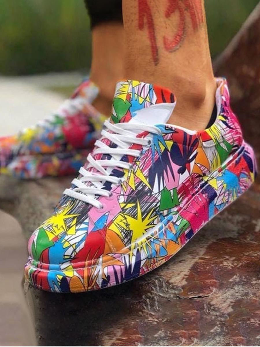 

Lovely Casual Splash-ink Design Multicolor Flats, Multi