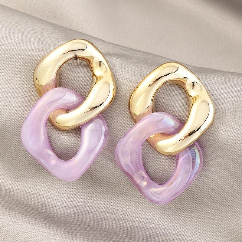 

Lovely Casual Hollow-out Purple Earring