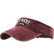 LW COTTON Sporty Letter Decoration Wine Red Hat